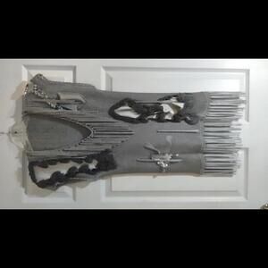 One of a Kind Crochet Fringed Top with Silver Bling